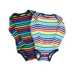 18-24m Primary Striped Bodysuit Bundle - Rainbow stripe
